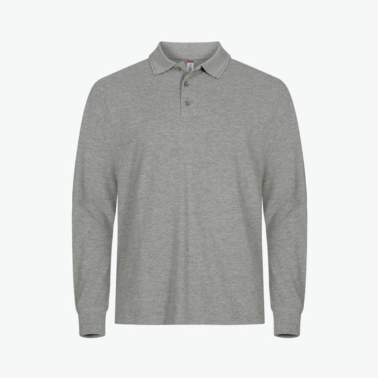 Clique Manhattan L/S Polo - Grijsmelange Polo Clique XS