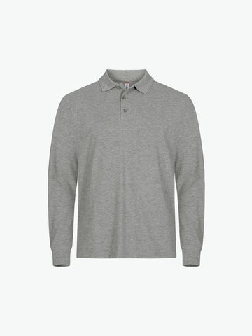 Clique Manhattan L/S Polo - Grijsmelange Polo Clique XS