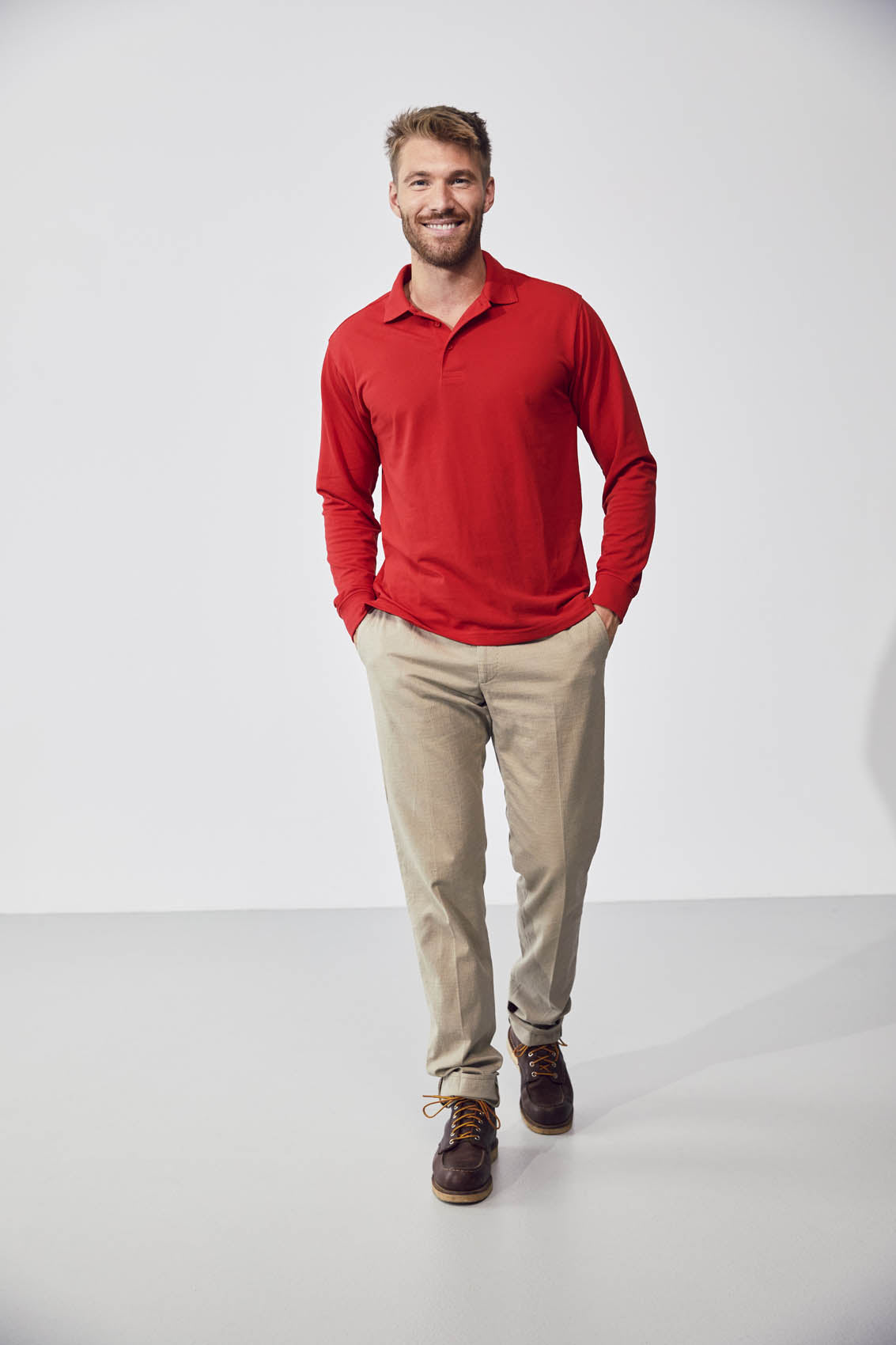 Clique Manhattan L/S Polo - Wit Polo Clique