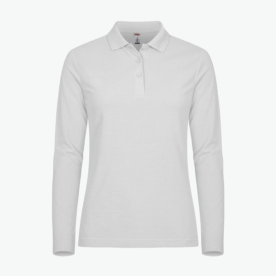 Clique Manhattan Women L/S Polo - Wit Polo Dames Clique XS