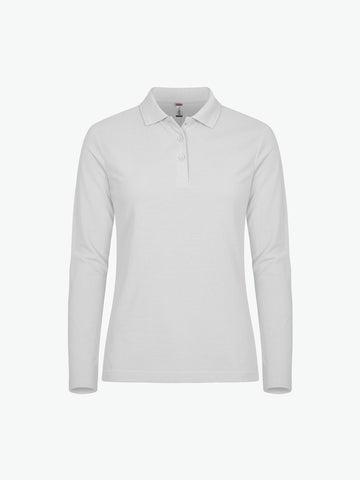 Clique Manhattan Women L/S Polo - Wit Polo Dames Clique XS