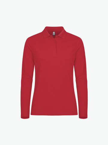 Clique Manhattan Women L/S Polo - Rood Polo Dames Clique XS