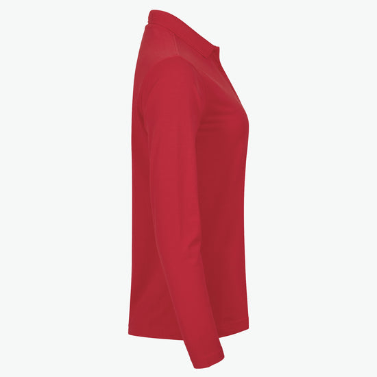 Clique Manhattan Women L/S Polo - Rood Polo Dames Clique