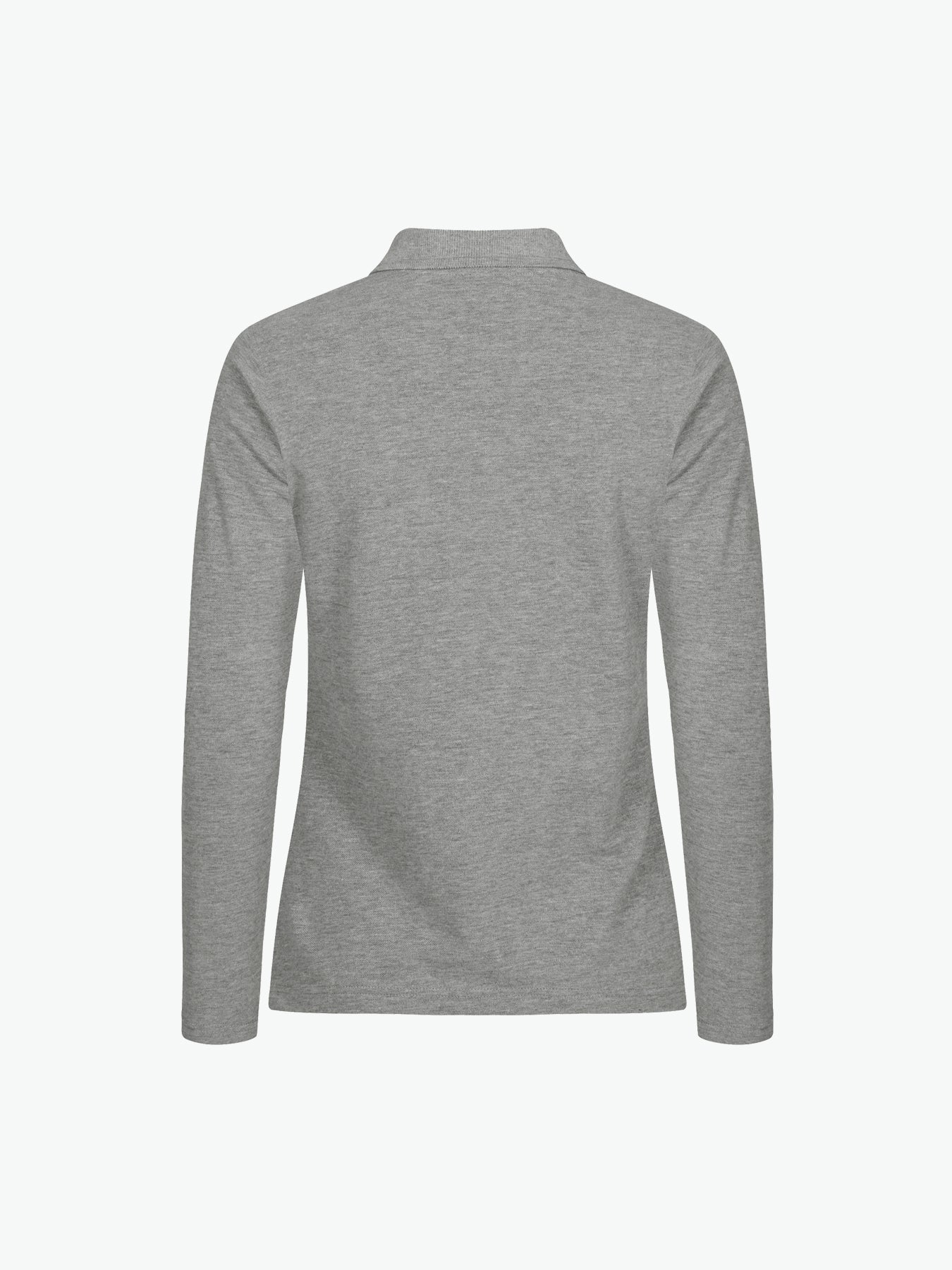 Clique Manhattan Women L/S Polo - Grijsmelange Polo Dames Clique