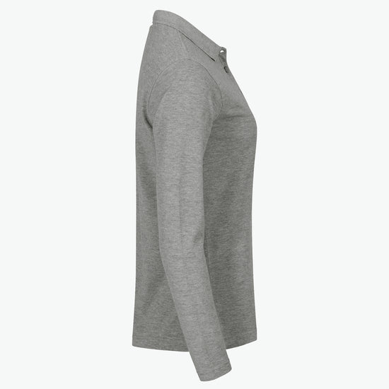 Clique Manhattan Women L/S Polo - Grijsmelange Polo Dames Clique