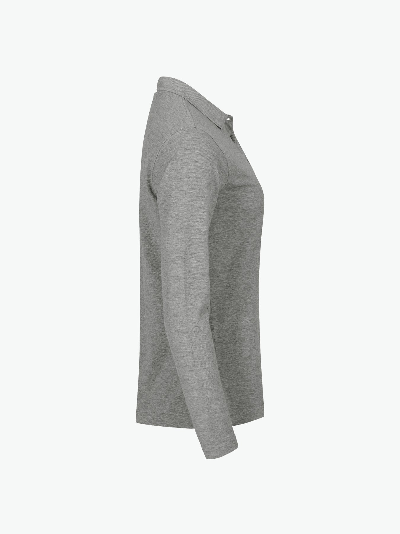 Clique Manhattan Women L/S Polo - Grijsmelange Polo Dames Clique