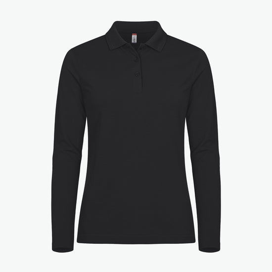 Clique Manhattan Women L/S Polo - Zwart Polo Dames Clique XS