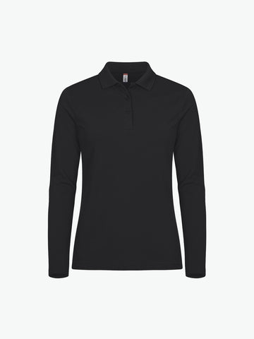 Clique Manhattan Women L/S Polo - Zwart Polo Dames Clique XS