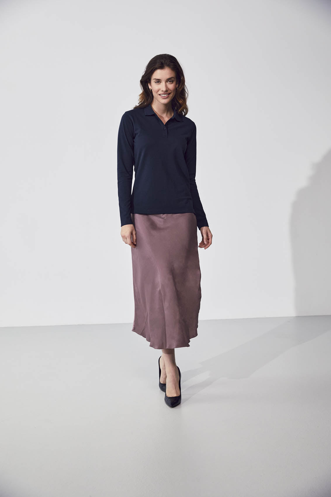 Clique Manhattan Women L/S Polo - Kobalt Polo Dames Clique