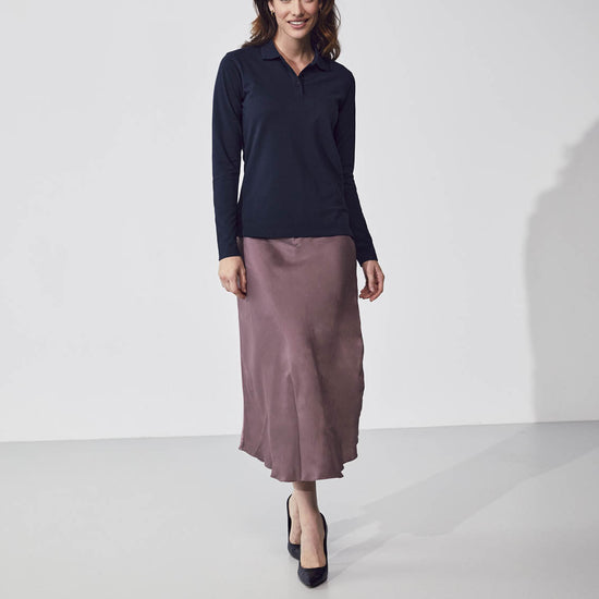 Clique Manhattan Women L/S Polo - Dark Navy Polo Dames Clique