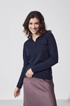 Clique Manhattan Women L/S Polo - Rood Polo Dames Clique