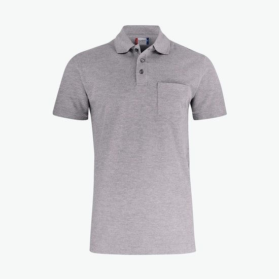 Clique Basic Polo w. Pocket - Grijsmelange Polo Clique XS