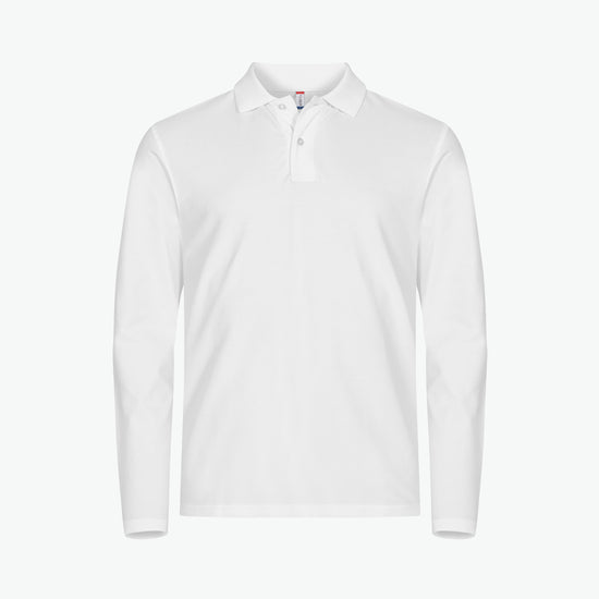 Clique Stretch Premium Polo L/S - Wit Polo Clique XS