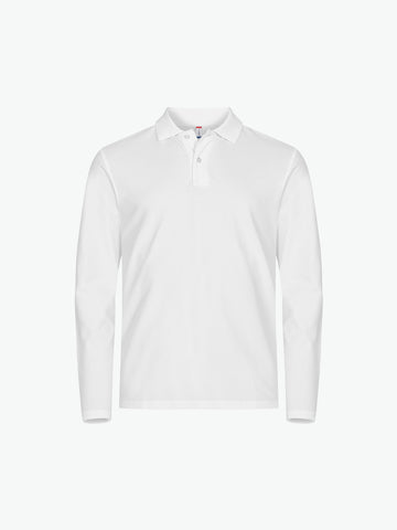 Clique Stretch Premium Polo L/S - Wit Polo Clique XS