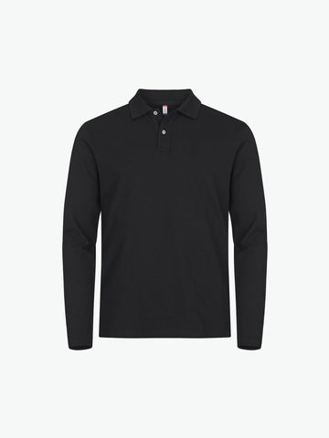 Clique Stretch Premium Polo L/S - Zwart Polo Clique XS