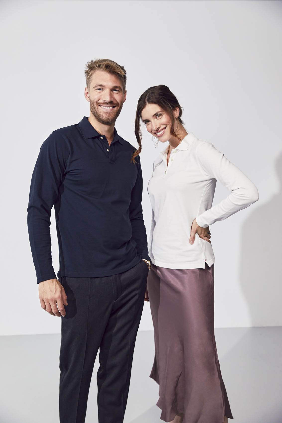 Clique Stretch Premium Polo L/S - Dark Navy Polo Clique