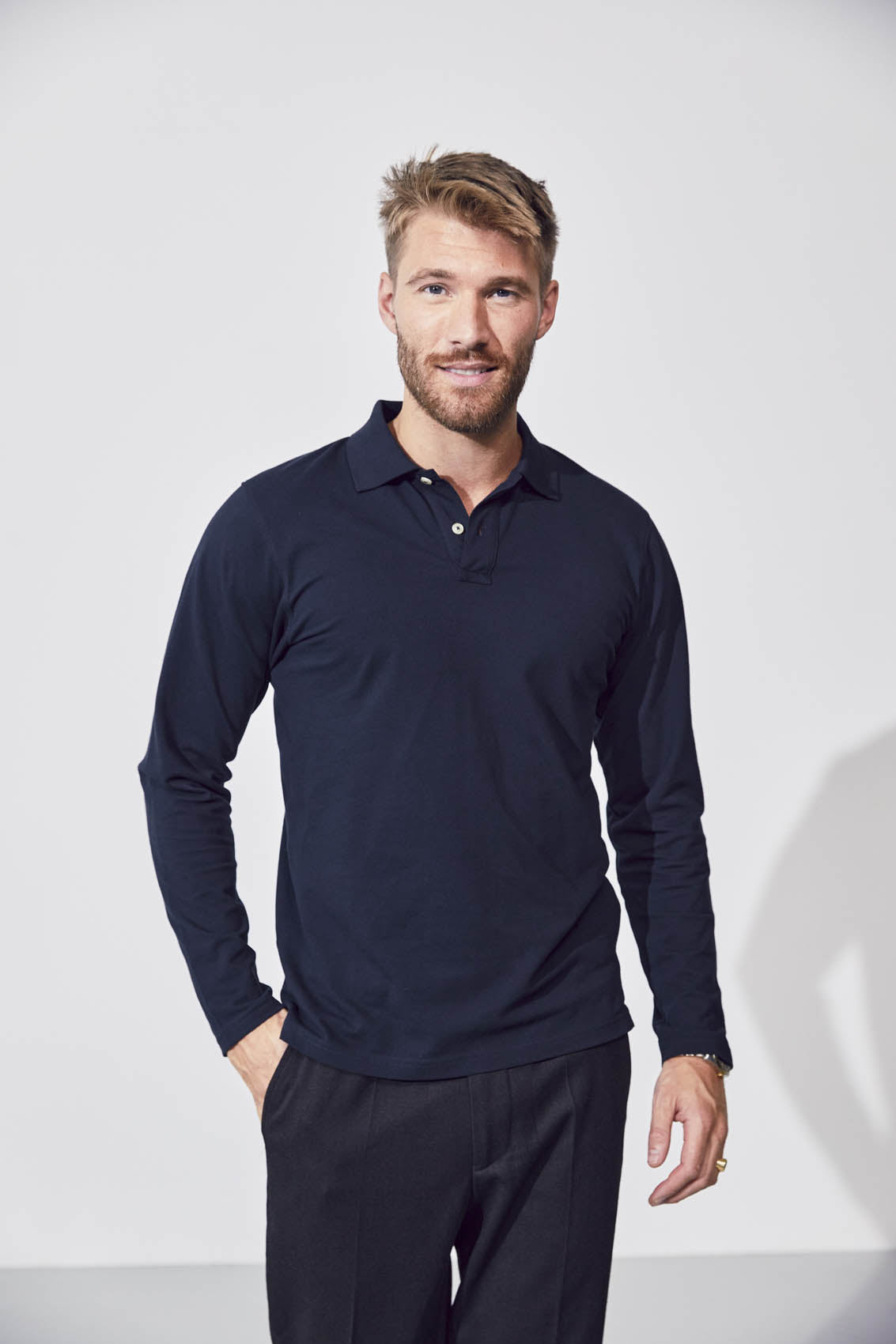 Clique Stretch Premium Polo L/S - Wit Polo Clique