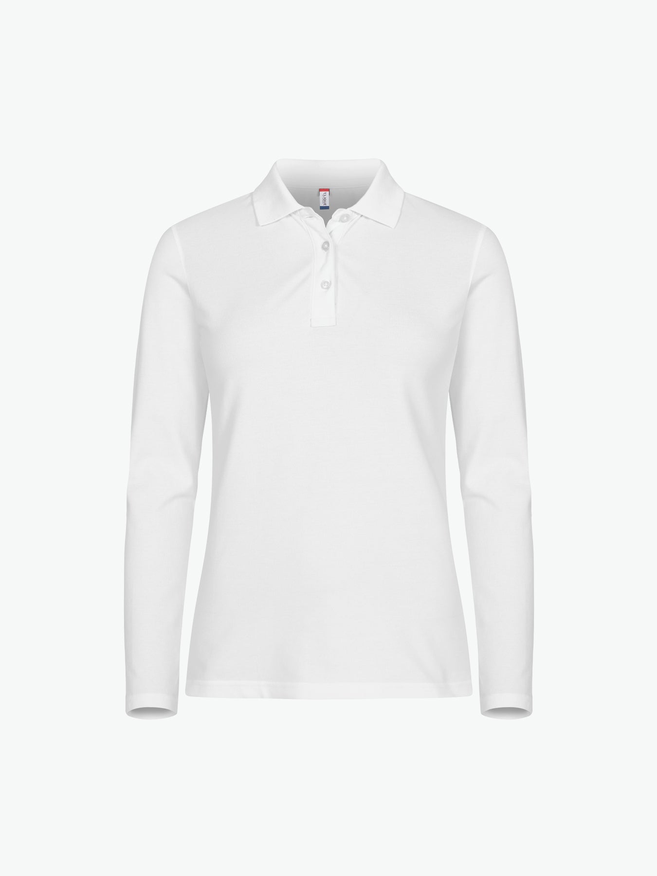 Clique Stretch Premium Polo Women L/S - Wit Polo Dames Clique XS