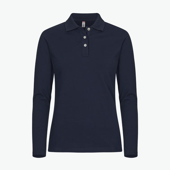 Clique Stretch Premium Polo Women L/S - Dark Navy Polo Dames Clique XS