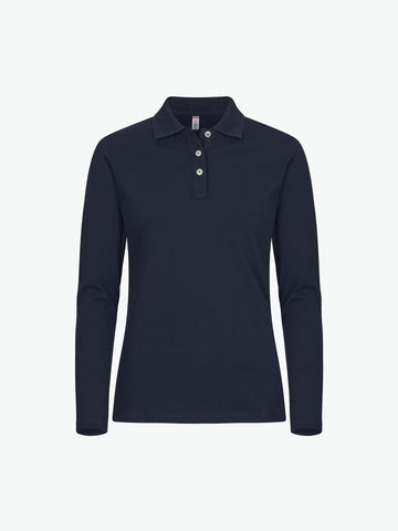 Clique Stretch Premium Polo Women L/S - Dark Navy Polo Dames Clique XS