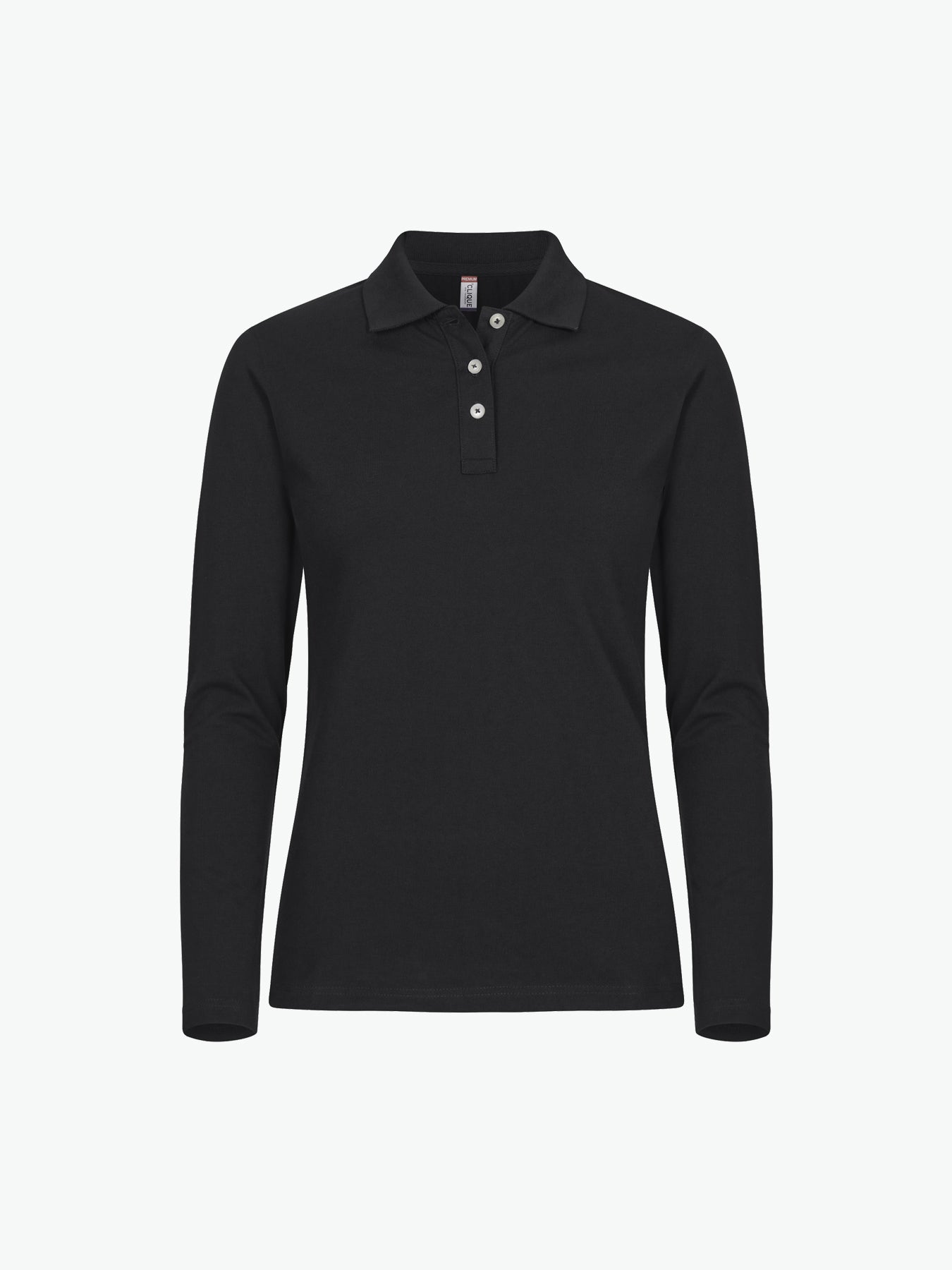 Clique Stretch Premium Polo Women L/S - Zwart Polo Dames Clique XS