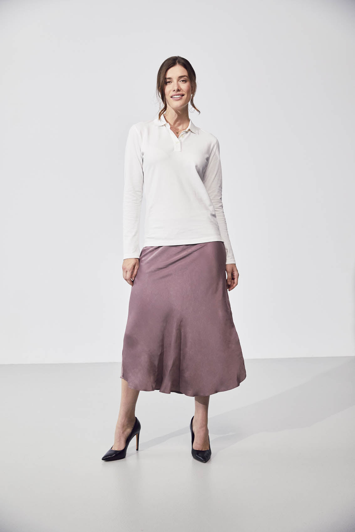 Clique Stretch Premium Polo Women L/S - Wit Polo Dames Clique