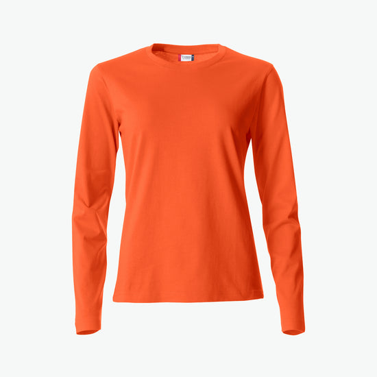 Clique Basic-T L/S Women - Dieporanje T-Shirt Dames Clique XS