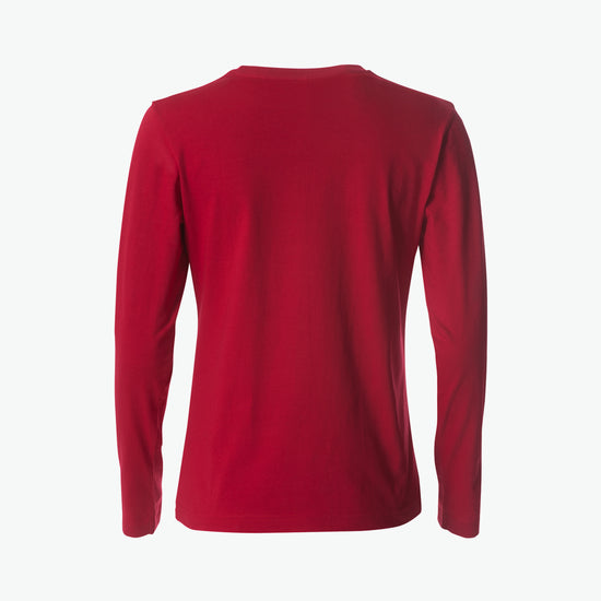 Clique Basic-T L/S Women - Rood T-Shirt Dames Clique