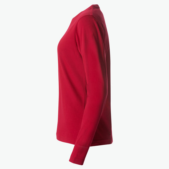 Clique Basic-T L/S Women - Rood T-Shirt Dames Clique