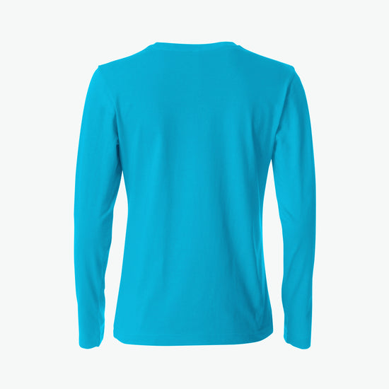 Clique Basic-T L/S Women - Turquoise T-Shirt Dames Clique