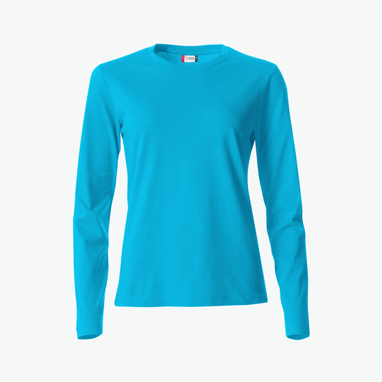 Clique Basic-T L/S Women - Turquoise T-Shirt Dames Clique XS