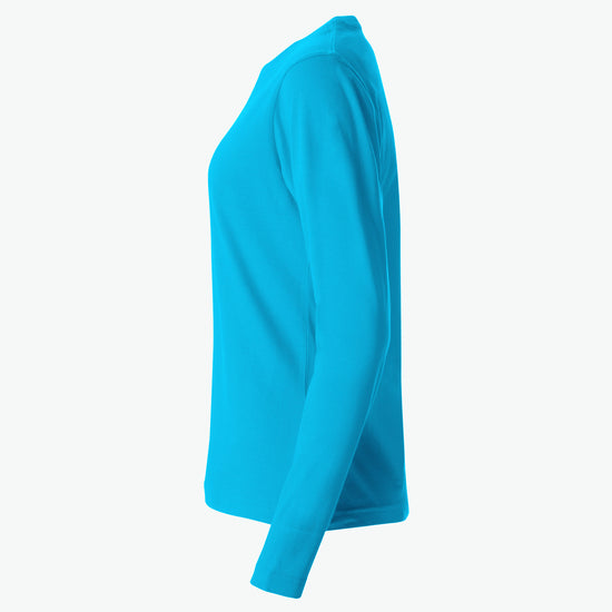 Clique Basic-T L/S Women - Turquoise T-Shirt Dames Clique