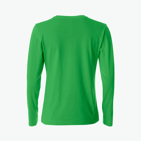 Clique Basic-T L/S Women - Appelgroen T-Shirt Dames Clique