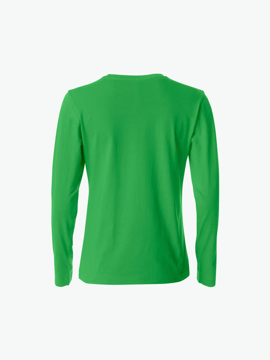 Clique Basic-T L/S Women - Appelgroen T-Shirt Dames Clique