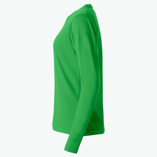Clique Basic-T L/S Women - Appelgroen T-Shirt Dames Clique