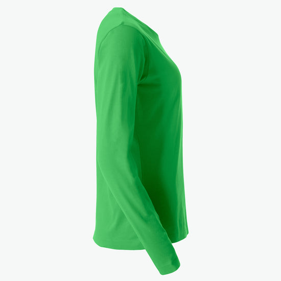 Clique Basic-T L/S Women - Appelgroen T-Shirt Dames Clique