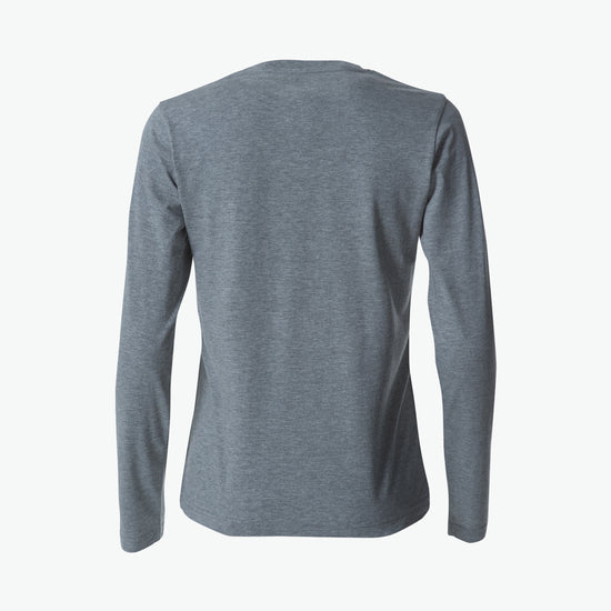 Clique Basic-T L/S Women - Grijsmelange T-Shirt Dames Clique
