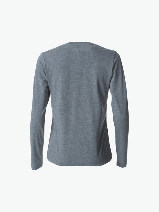 Clique Basic-T L/S Women - Grijsmelange T-Shirt Dames Clique