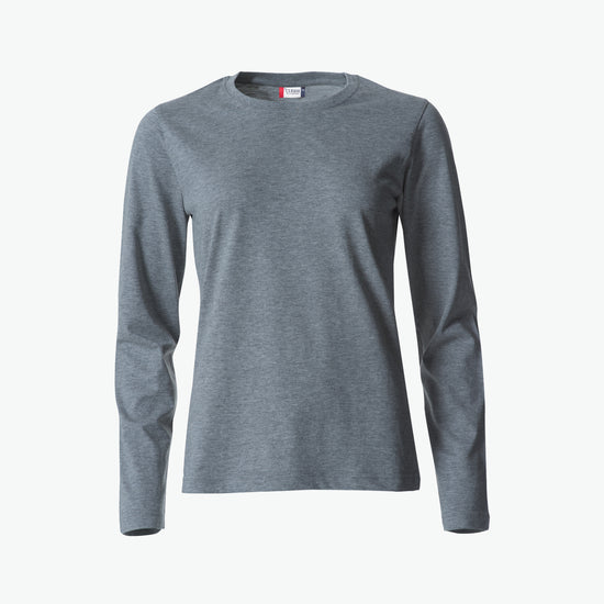 Clique Basic-T L/S Women - Grijsmelange T-Shirt Dames Clique XS