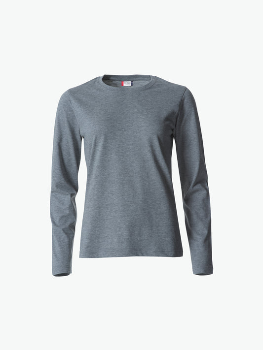Clique Basic-T L/S Women - Grijsmelange T-Shirt Dames Clique XS
