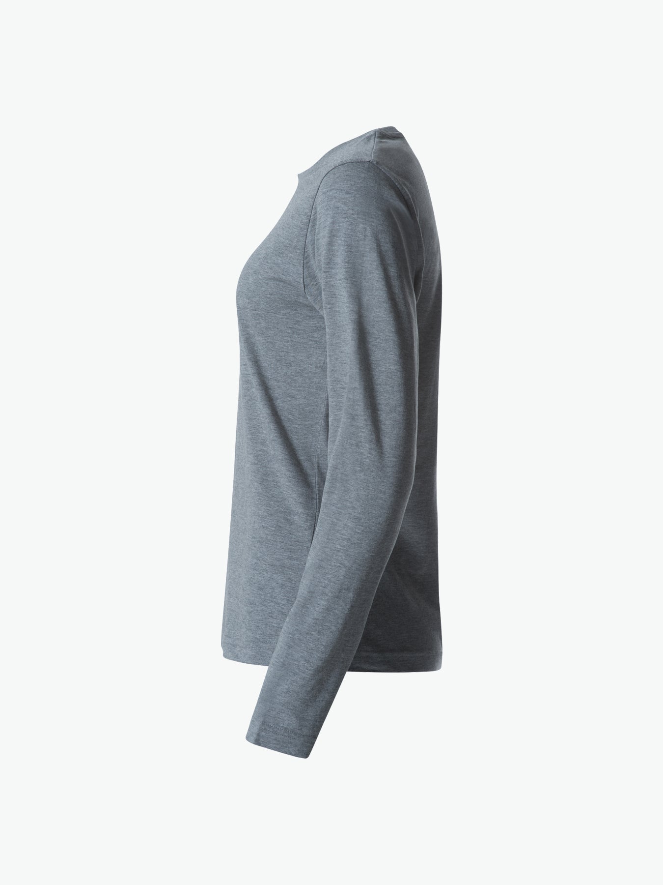 Clique Basic-T L/S Women - Grijsmelange T-Shirt Dames Clique