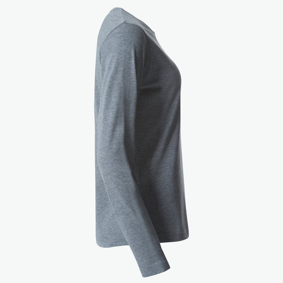 Clique Basic-T L/S Women - Grijsmelange T-Shirt Dames Clique