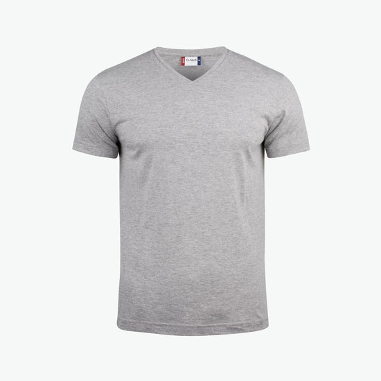 Clique Basic-T V-neck - Grijsmelange T-Shirt Clique XS