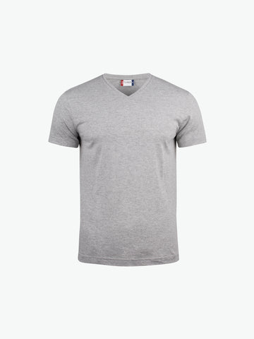 Clique Basic-T V-neck - Grijsmelange T-Shirt Clique XS
