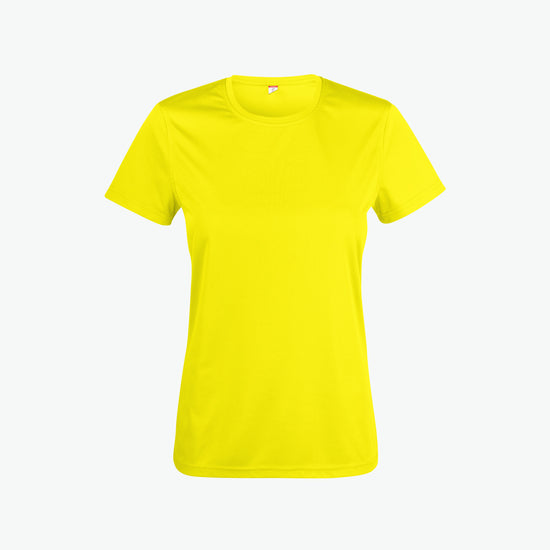 Clique Basic Active-T Women - Signaalgeel T-Shirt Dames Clique XS