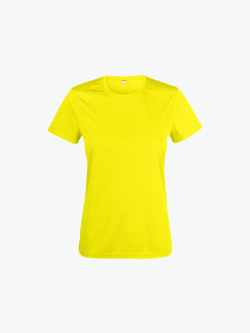 Clique Basic Active-T Women - Signaalgeel T-Shirt Dames Clique XS