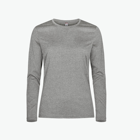 Clique Basic Active-T Women LS - Grijsmelange T-Shirt Dames Clique XS