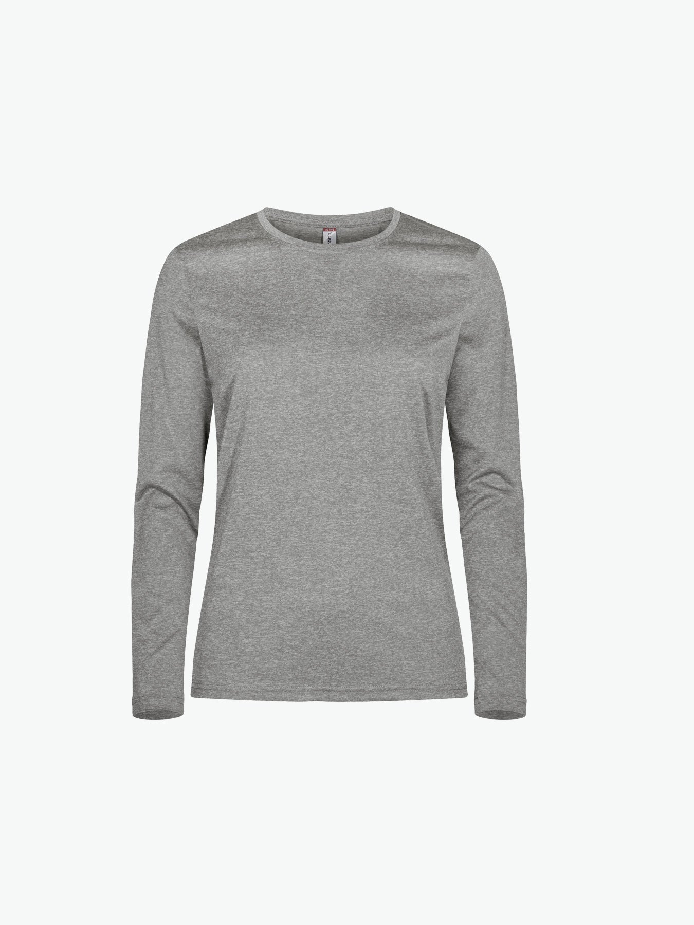 Clique Basic Active-T Women LS - Grijsmelange T-Shirt Dames Clique XS