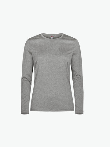 Clique Basic Active-T Women LS - Grijsmelange T-Shirt Dames Clique XS