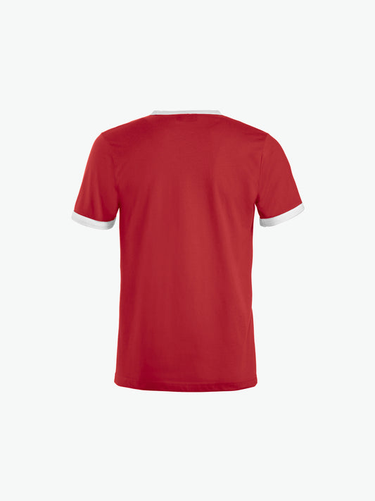 Clique Nome T-shirt - Rood/Wit T-Shirt Clique